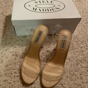 Steve Madden clear Camille heels 8.5
